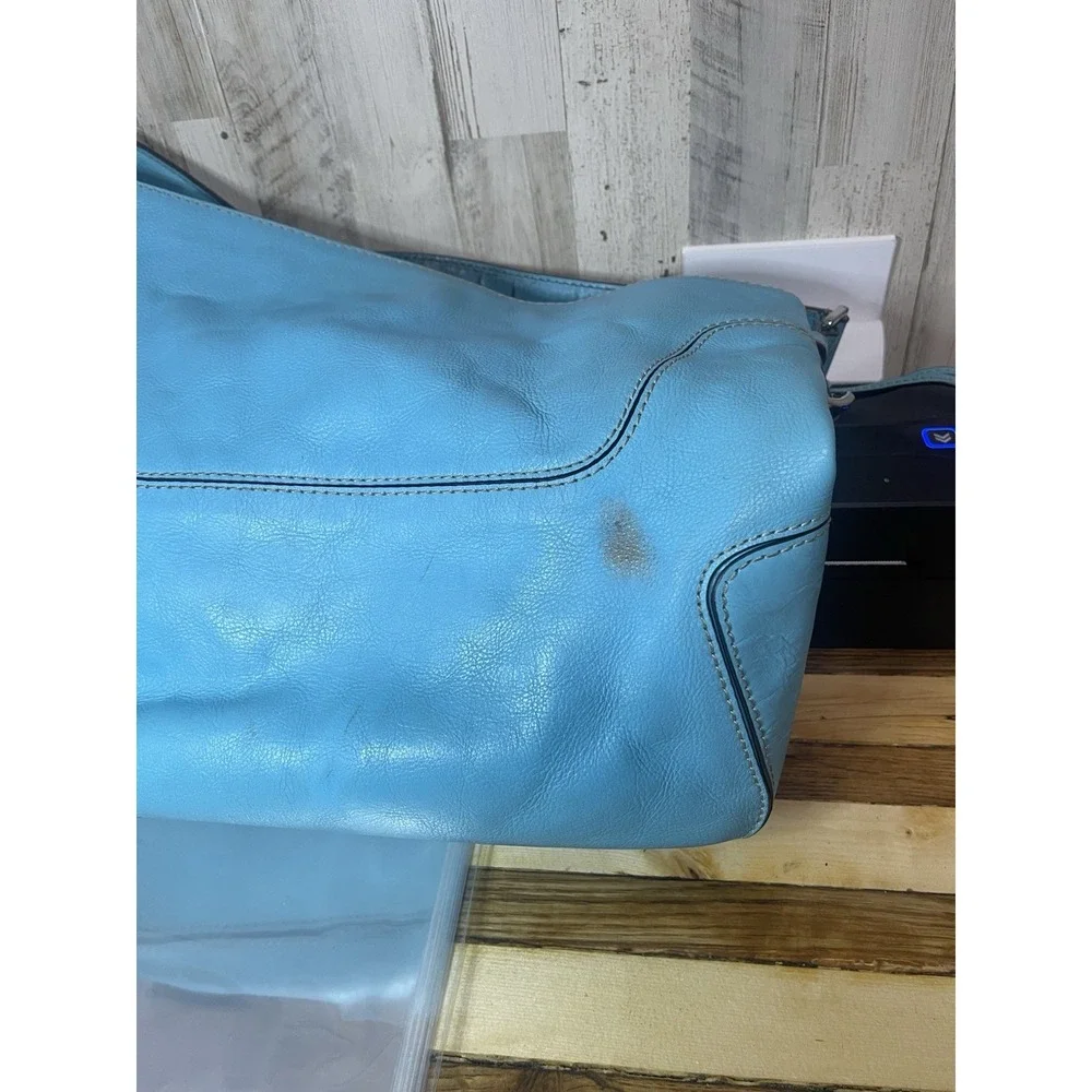 Genuine Michael Kors Fulton Leather Hobo Shoulder Bag Turquoise Color, READ